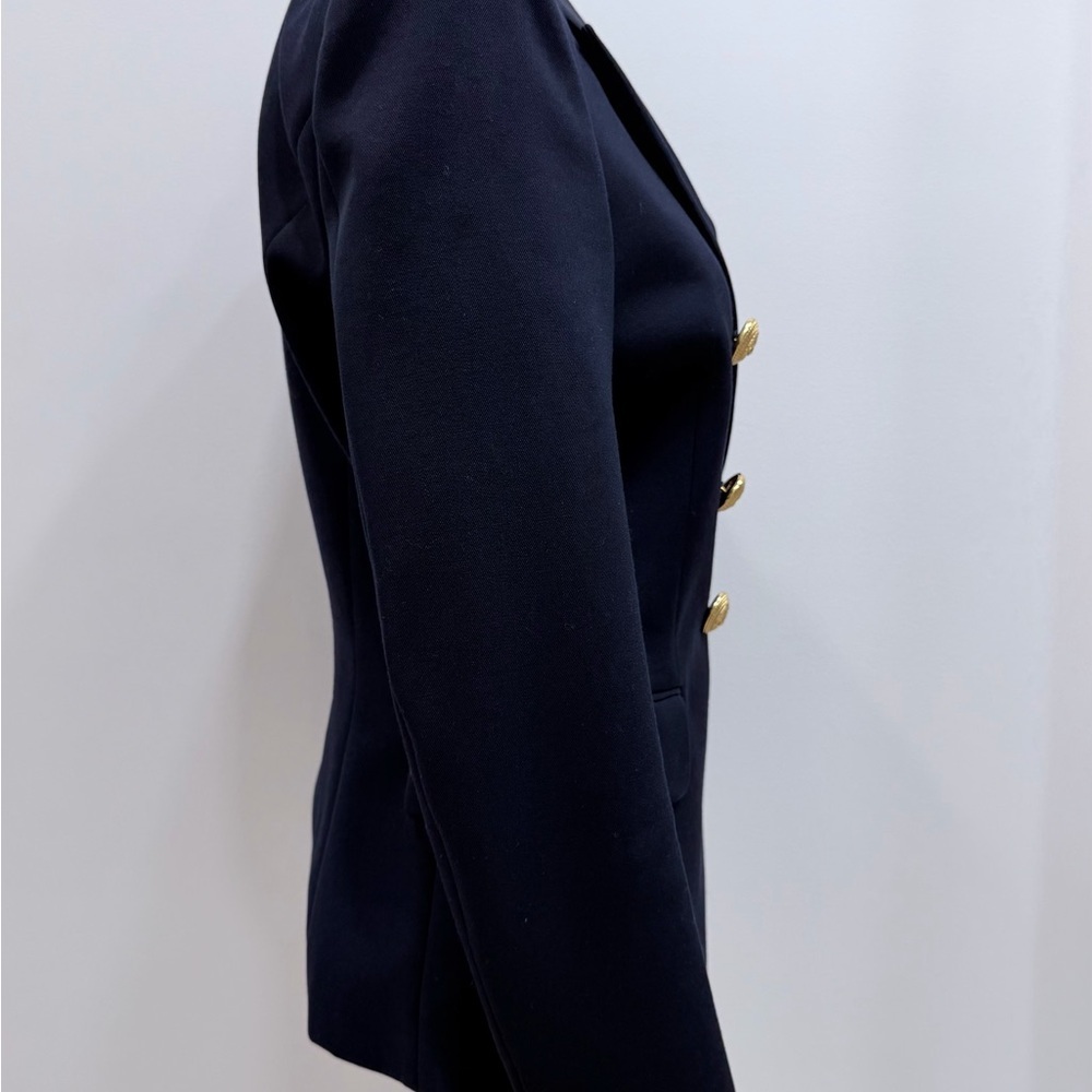 Balmain Fitted Wool Women's Navy Double-Breasted Blazer - FR 38 US 6 - Picture 13 of 16